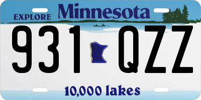 MN license plate 931QZZ