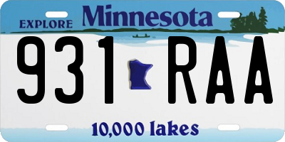 MN license plate 931RAA