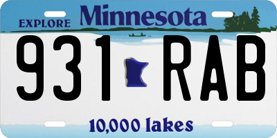 MN license plate 931RAB