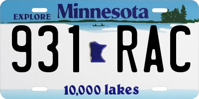 MN license plate 931RAC