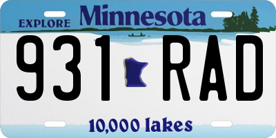 MN license plate 931RAD