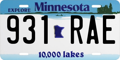 MN license plate 931RAE