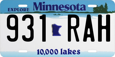 MN license plate 931RAH