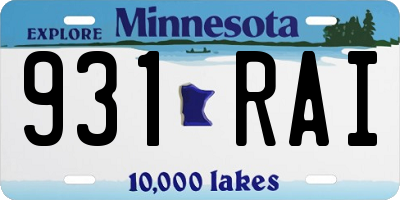 MN license plate 931RAI