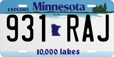 MN license plate 931RAJ