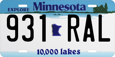 MN license plate 931RAL