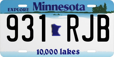 MN license plate 931RJB