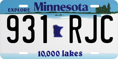 MN license plate 931RJC