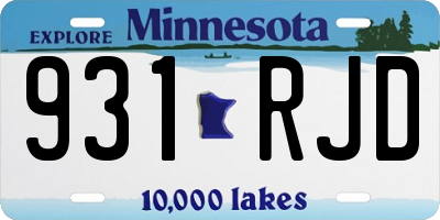 MN license plate 931RJD