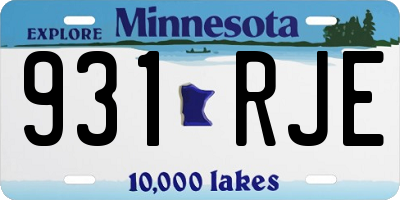 MN license plate 931RJE