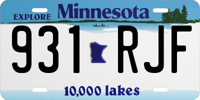 MN license plate 931RJF