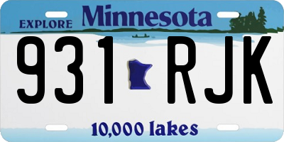 MN license plate 931RJK