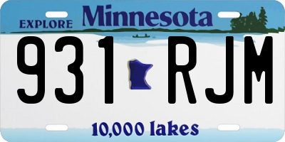 MN license plate 931RJM