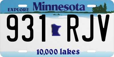 MN license plate 931RJV