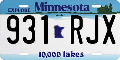 MN license plate 931RJX