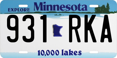 MN license plate 931RKA