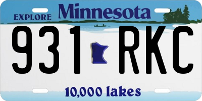 MN license plate 931RKC