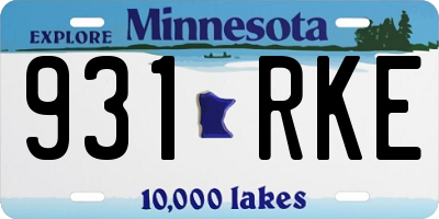 MN license plate 931RKE