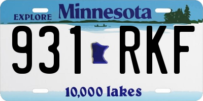 MN license plate 931RKF