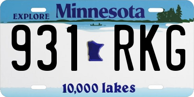 MN license plate 931RKG