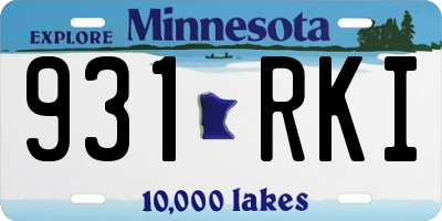 MN license plate 931RKI