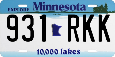 MN license plate 931RKK