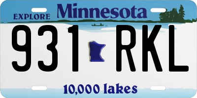 MN license plate 931RKL