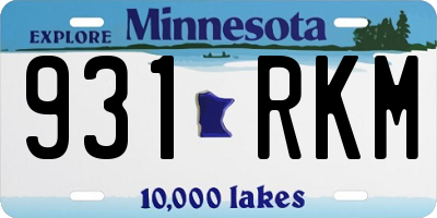 MN license plate 931RKM