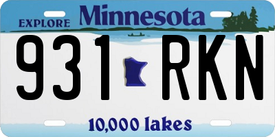 MN license plate 931RKN