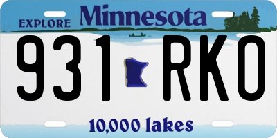 MN license plate 931RKO