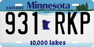 MN license plate 931RKP