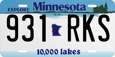 MN license plate 931RKS