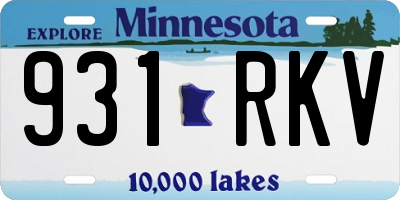 MN license plate 931RKV
