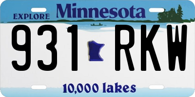 MN license plate 931RKW
