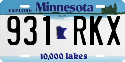 MN license plate 931RKX