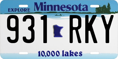 MN license plate 931RKY