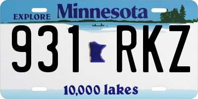 MN license plate 931RKZ