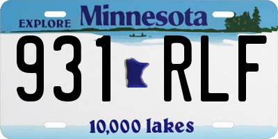 MN license plate 931RLF