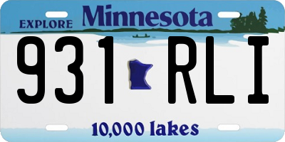 MN license plate 931RLI