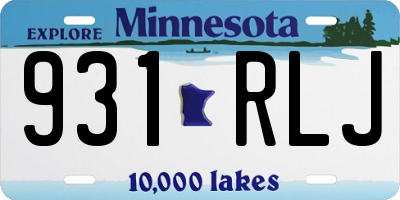 MN license plate 931RLJ
