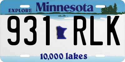 MN license plate 931RLK