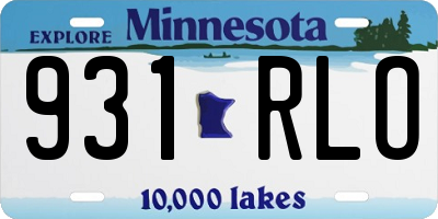 MN license plate 931RLO