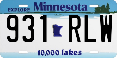 MN license plate 931RLW