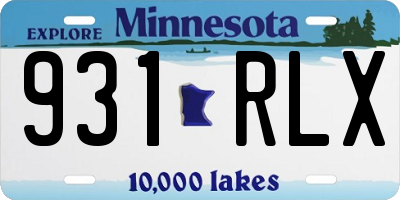 MN license plate 931RLX