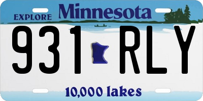 MN license plate 931RLY