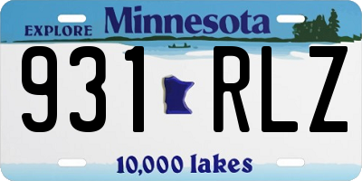 MN license plate 931RLZ