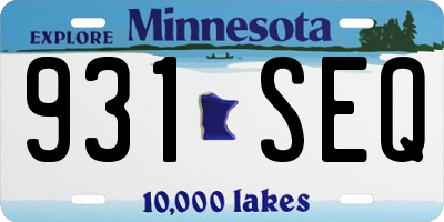 MN license plate 931SEQ
