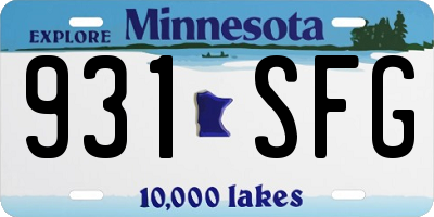 MN license plate 931SFG