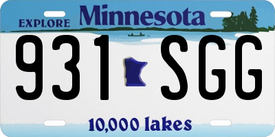 MN license plate 931SGG