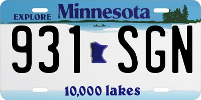 MN license plate 931SGN